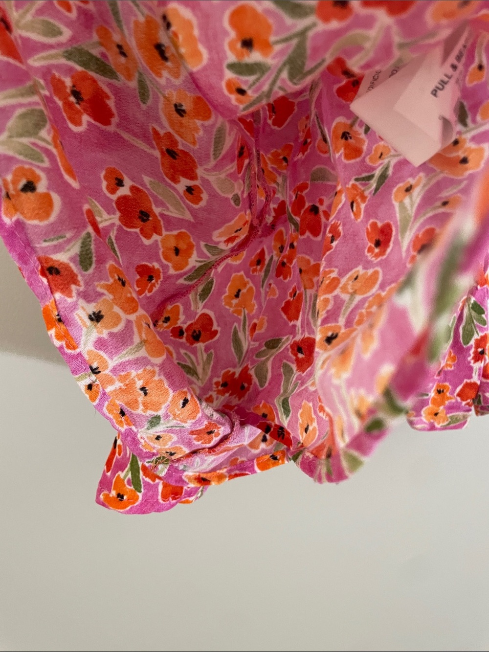 Pull&Bear Pink Floral Smocked Back Adjustable Strap Cami Romper Size M - Picture 10 of 16